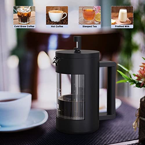 French Press Coffee Maker – 100% BPA Free, Dishwasher Safe, 12oz & 21oz Sizes-3