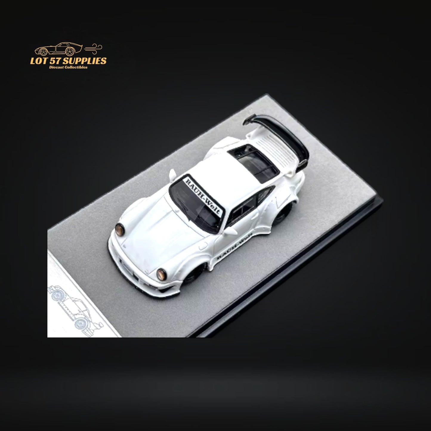 QIDIAN Porsche RWB 930 GT Wing in White Resin Model 1:64-0