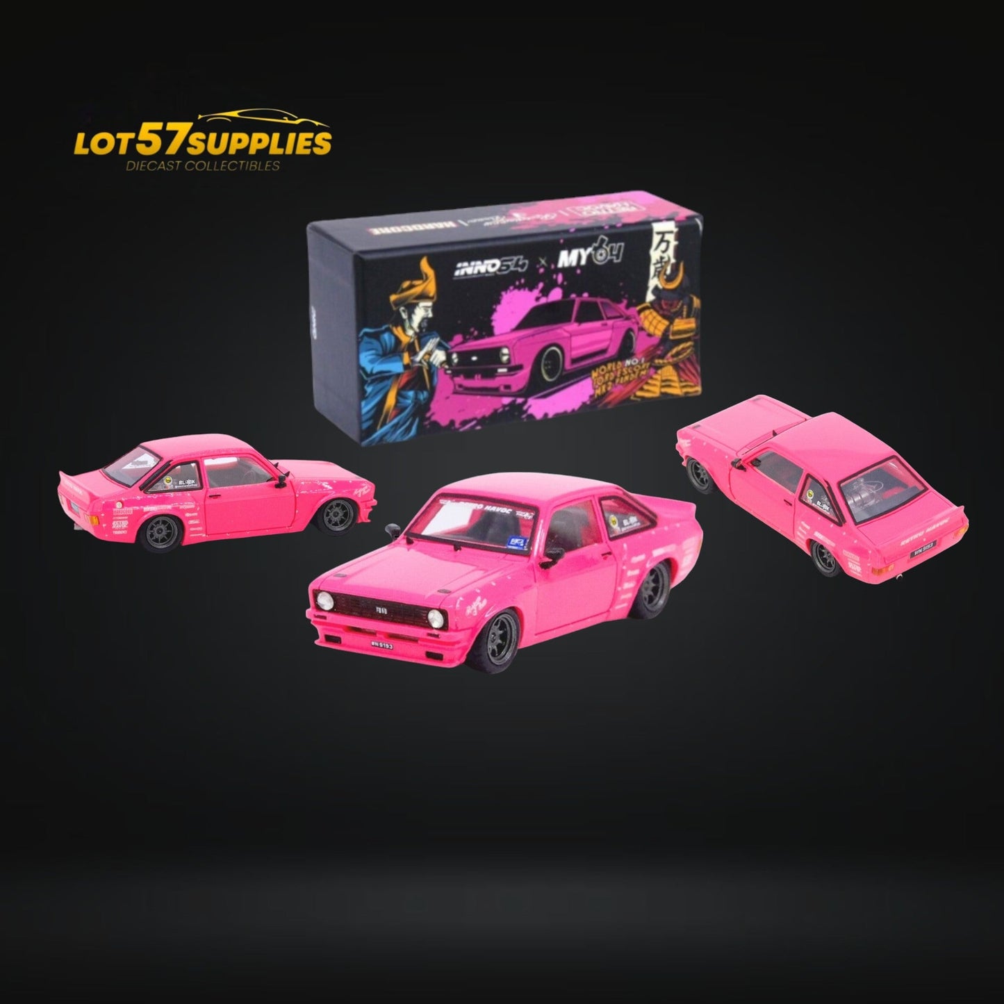 Inno64 Ford Escort MK2 Pandem "Emotion" Retro Havoc Pink 1:64 IN64R-MK2P-ERH-0