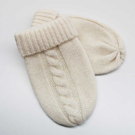 BABY CABLE CASHMERE MITTENS-0