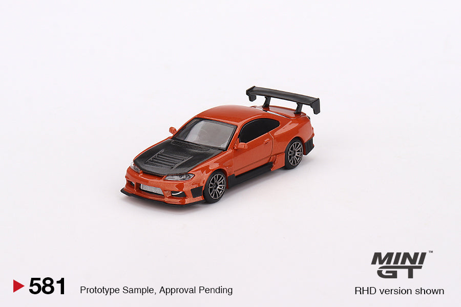 Mini-GT Nissan Silvia S15 D-MAX Metallic Orange #581 1:64 MGT0581-3