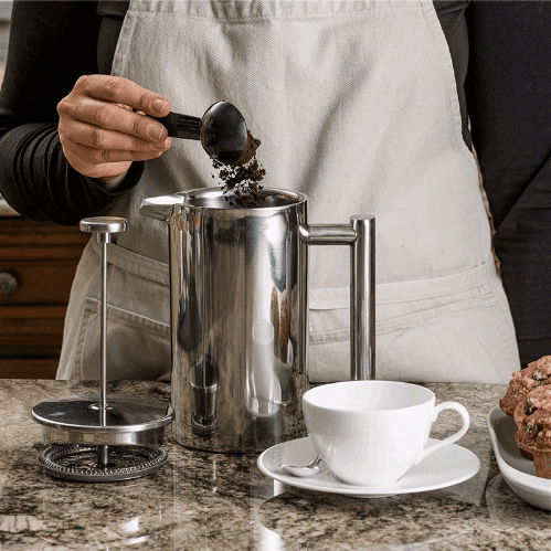 Double Stainless Steel Coffee Pot French Insulation Tea Maker-1