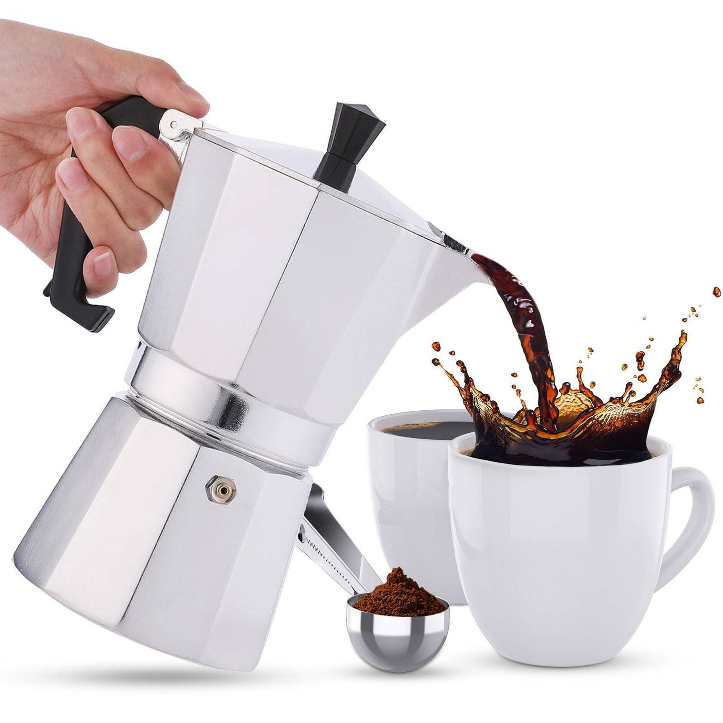 RAINBEAN Stovetop Espresso Maker – 180ml Italian Moka Pot for 3 Cups-0