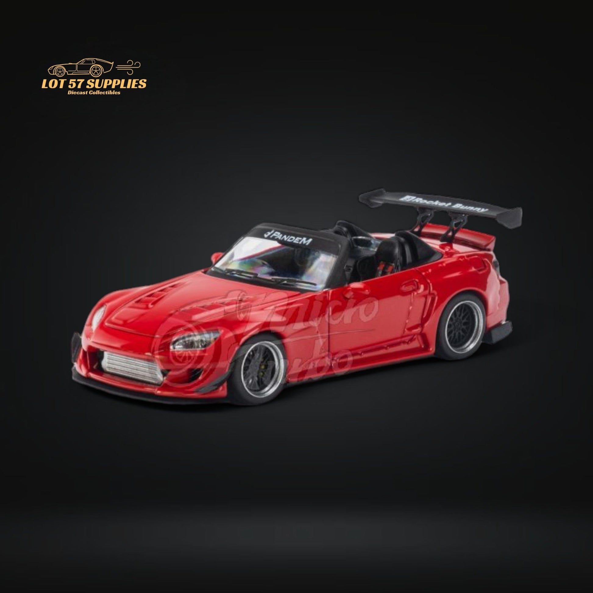 Microturbo Honda S2000 Roadster Pandem Rocket Bunny Aero Kit in Red 1:64-3