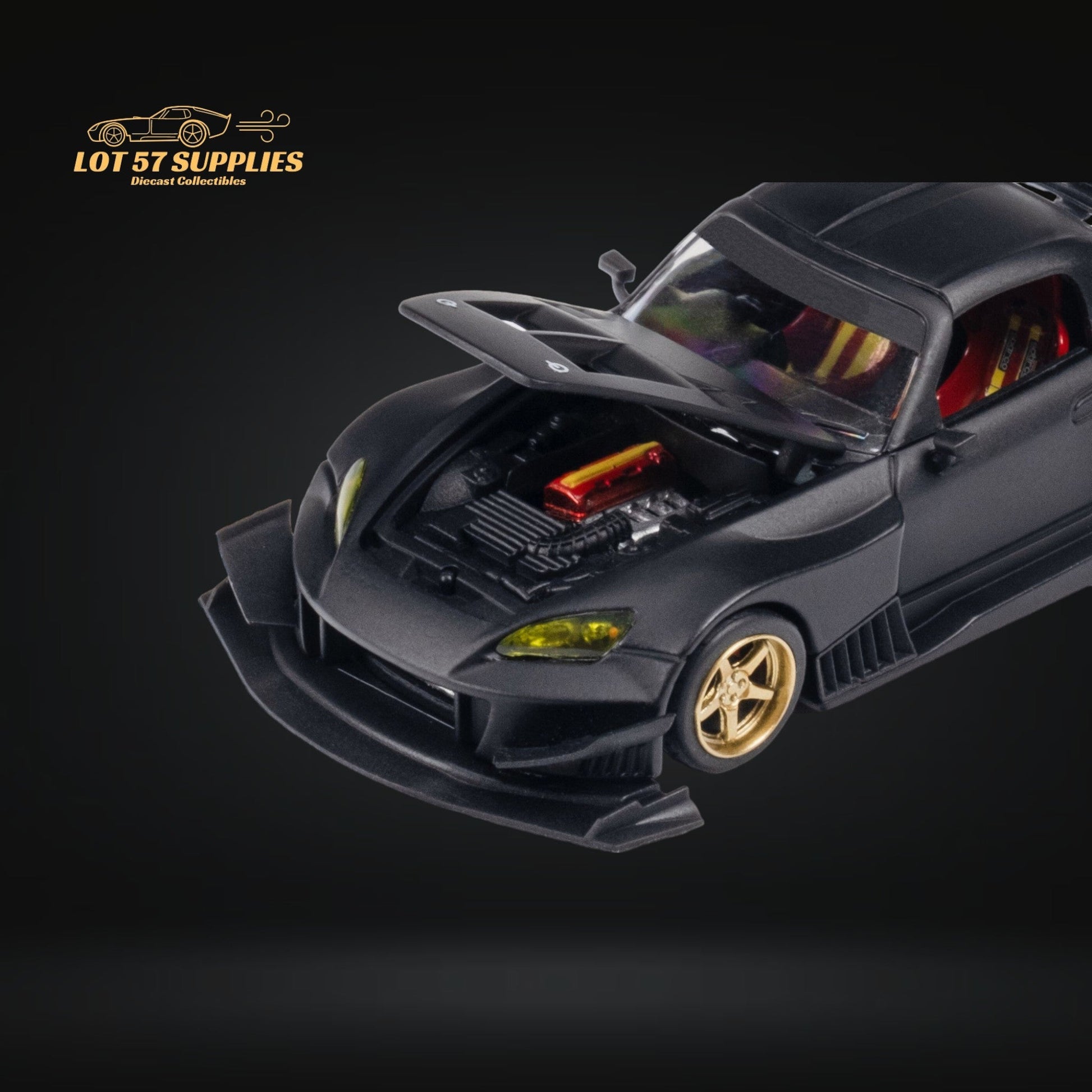 Microturbo Honda S2000 JS Racing Custom in Matte Black 1:64 MT6408A2-1