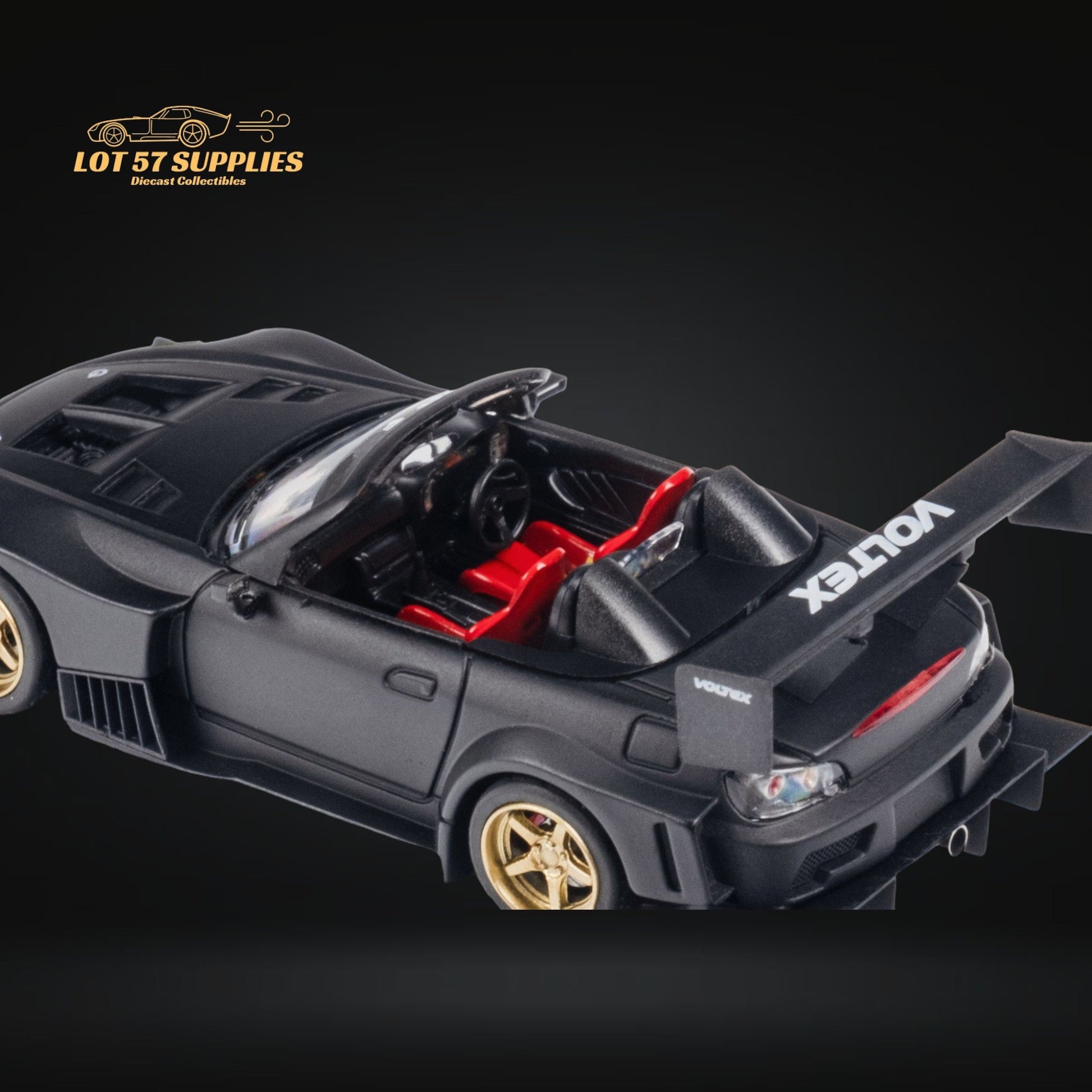 Microturbo Honda S2000 JS Racing Custom in Matte Black 1:64 MT6408A2-3