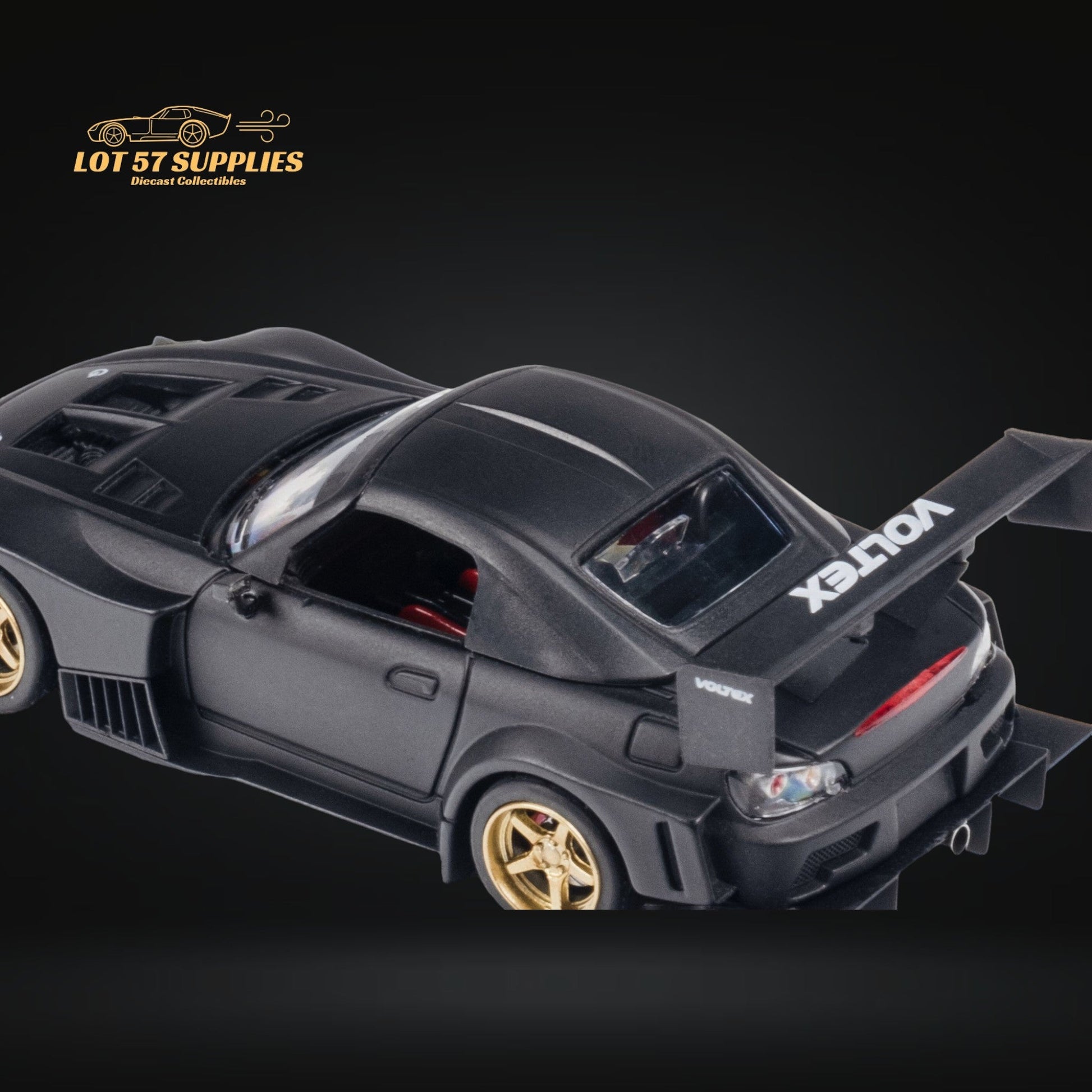 Microturbo Honda S2000 JS Racing Custom in Matte Black 1:64 MT6408A2-4