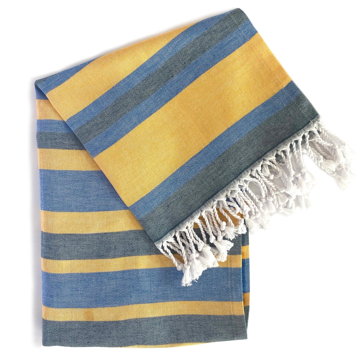 Samara Striped Blue & Yellow Turkish Towel-0