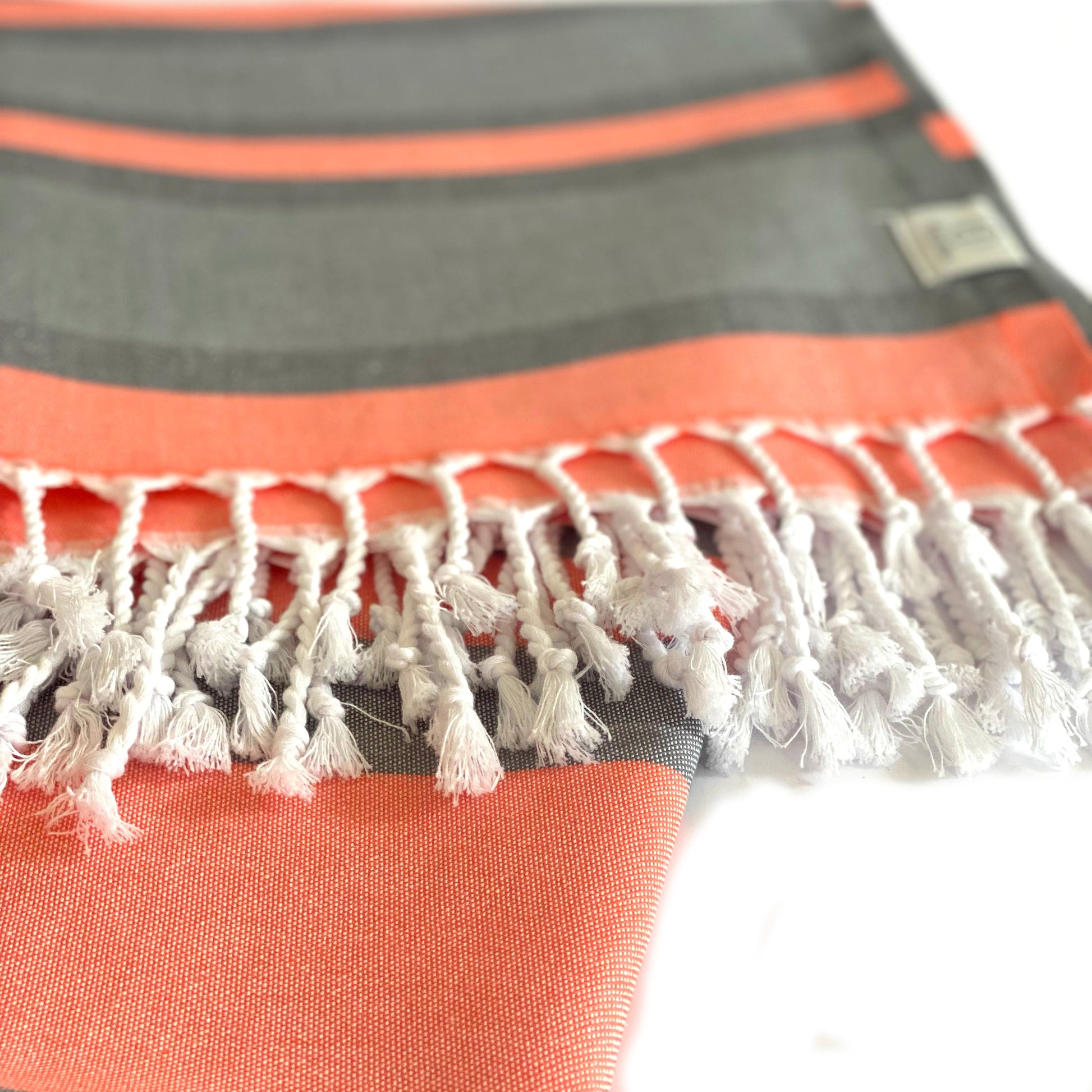 Samara Gray - Orange Turkish Towel-3