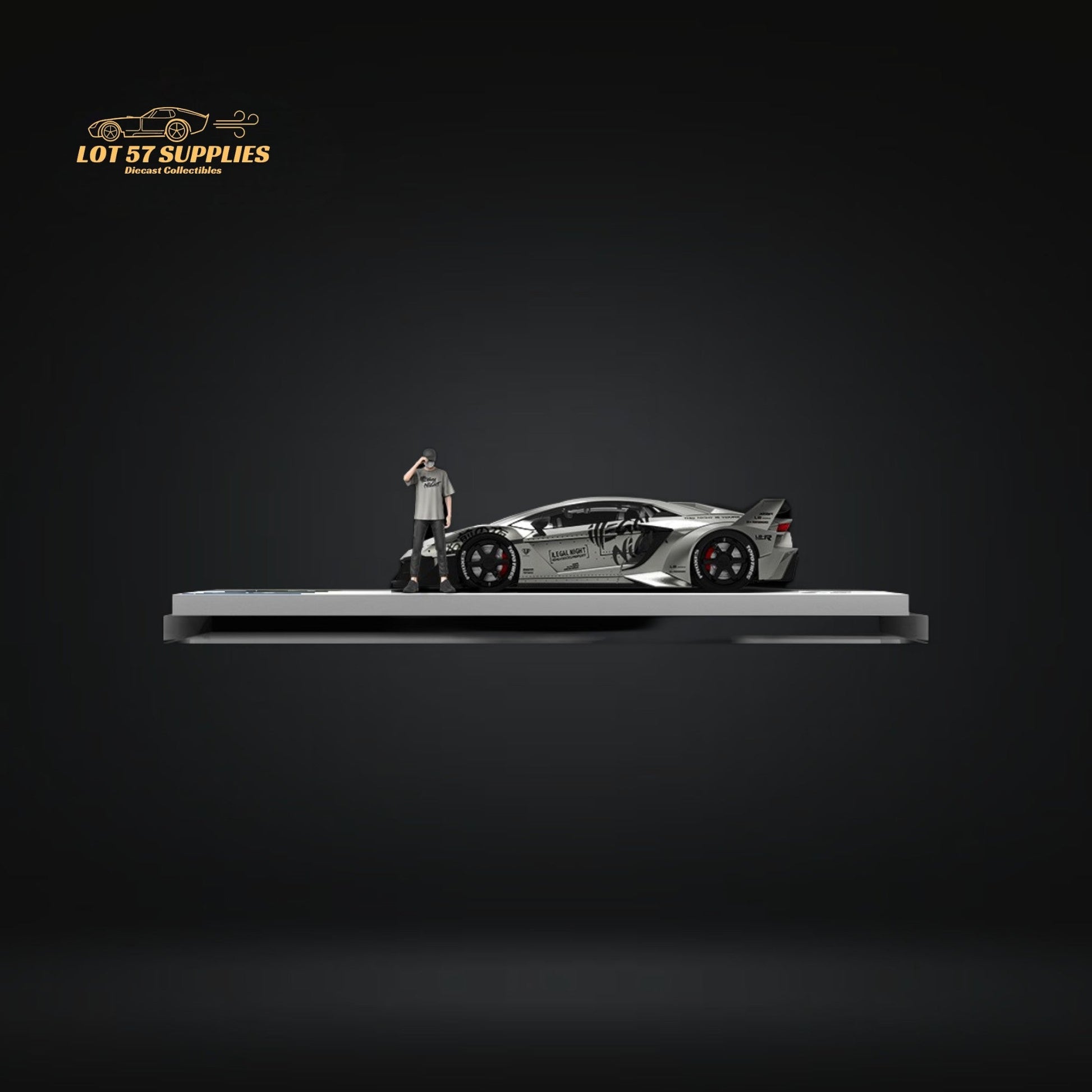 TimeMicro Lamborghini LP700 GT EVO Combat Grey LBWK w/ Figure 1:64-1