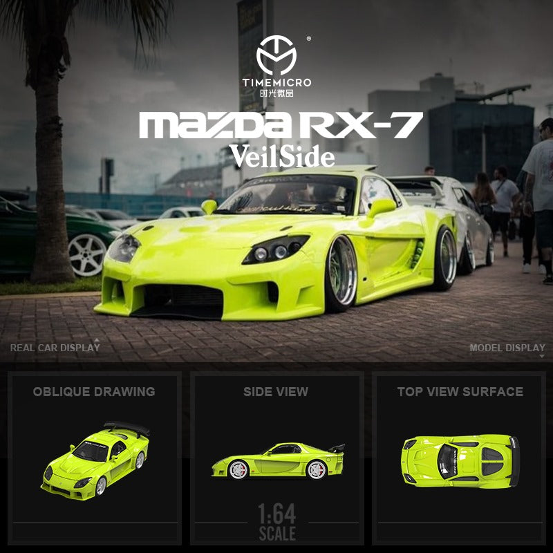 TimeMicro Mazda RX-7 VeilSide BLACK / GREEN / WHITE 1:64-4