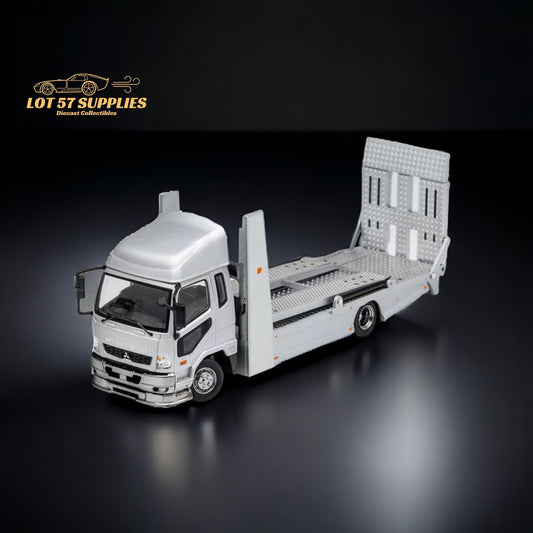 GCD Mitsubishi Fuso Fighter Double-Decker Transport Truck in Silver 1:64-0