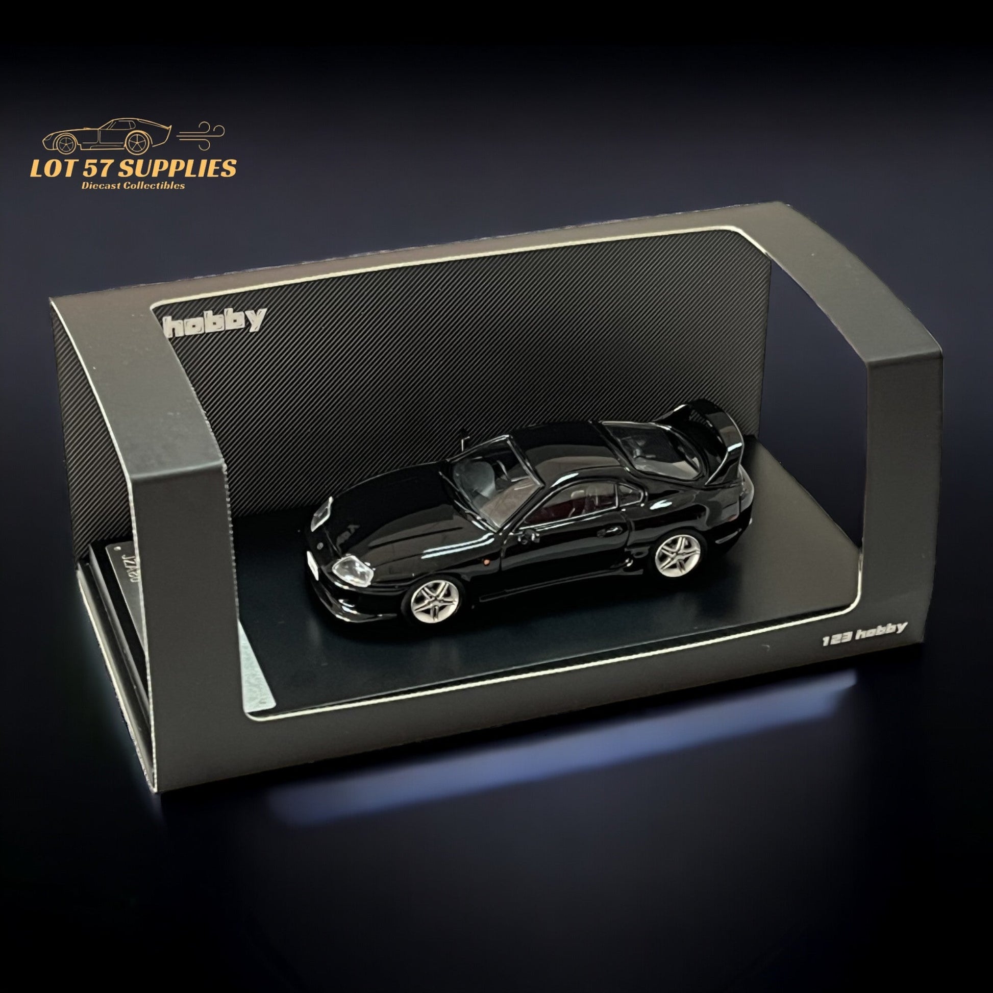 123 Hobby Toyota Supra JZA80Z in Black 1:64-0