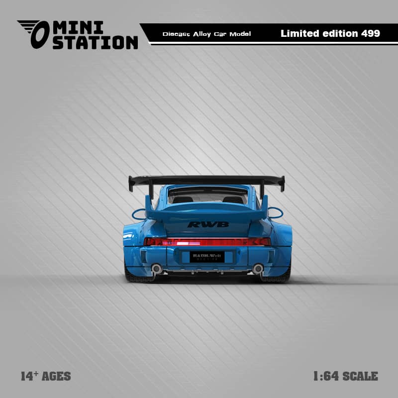 Mini Station Porsche 911 964 RWB HIDEYOSHI blue Ordinary 1:64-2