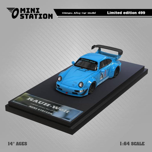 Mini Station Porsche 911 964 RWB HIDEYOSHI blue Ordinary 1:64-0