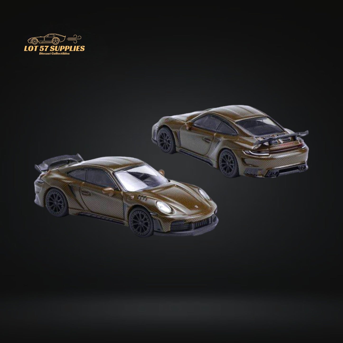 Pop Race Porsche 992 Stinger GT-R Brown Carbon Edition PR640049 1:64-0