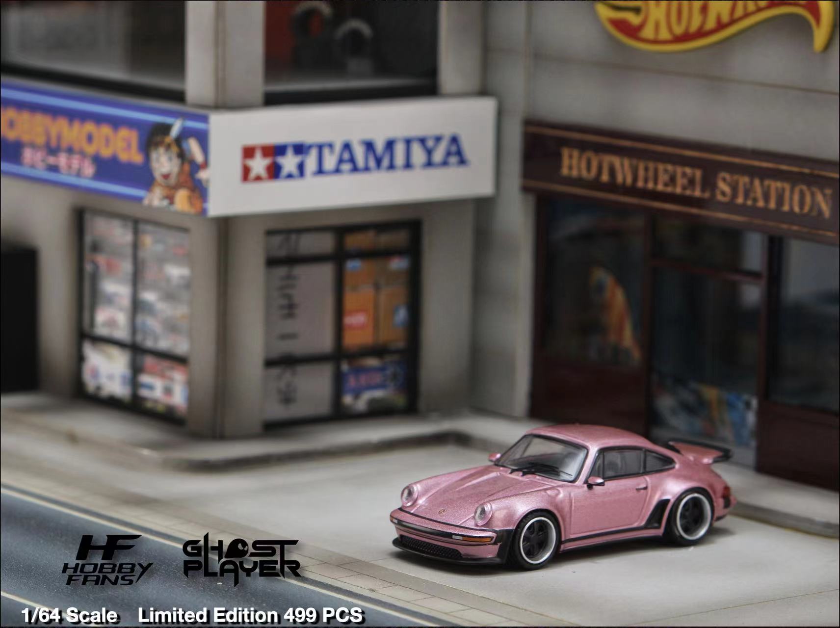 HobbyFans Porsche Singer 930 Turbo Study Ghost Player Custom Pink 1:64-1