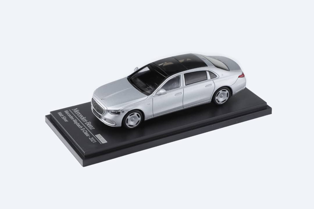 AR BOX 2021 Mercedes-Benz Maybach W223 Matte Silver Licensed Product 1:64-3