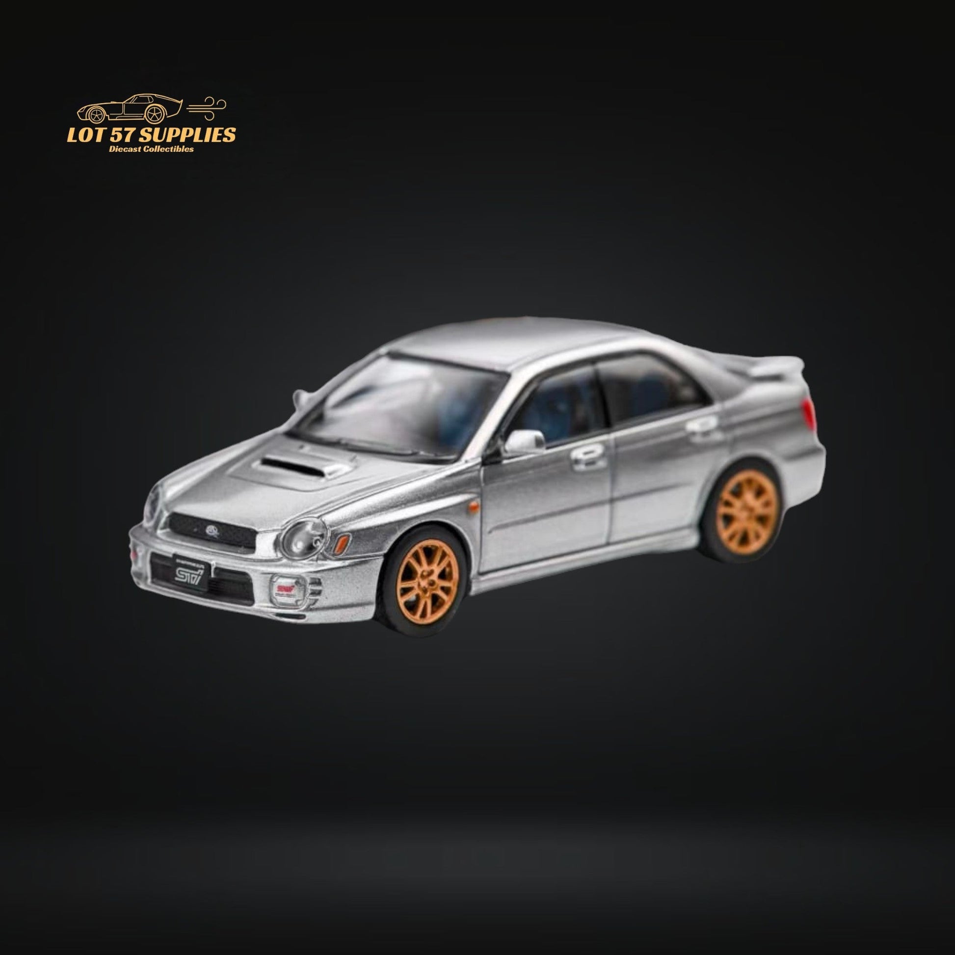 Furuya Subaru Impreza WRX STI 7th Gen Sedan Silver Gold Wheels 1:64-0