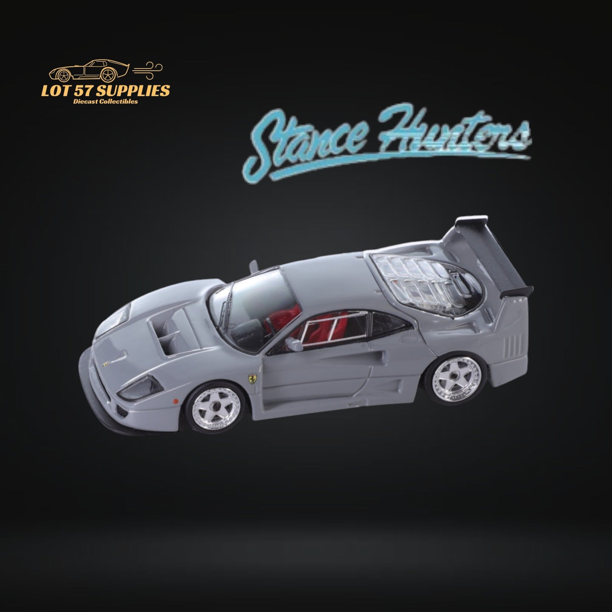 (Pre-Order) Stance Hunters Ferrari F40 LM Chalk Grey 1:64-0