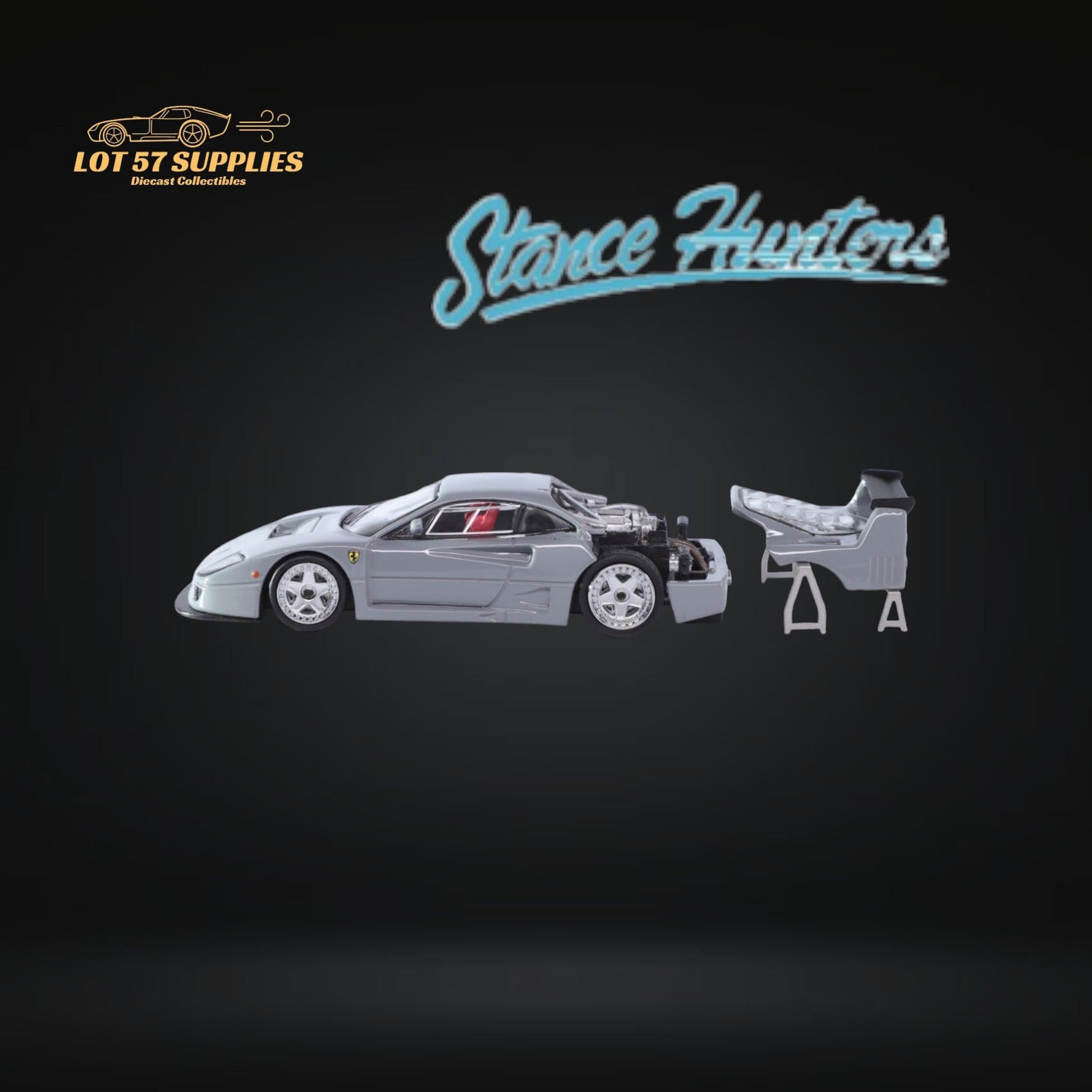 (Pre-Order) Stance Hunters Ferrari F40 LM Chalk Grey 1:64-1