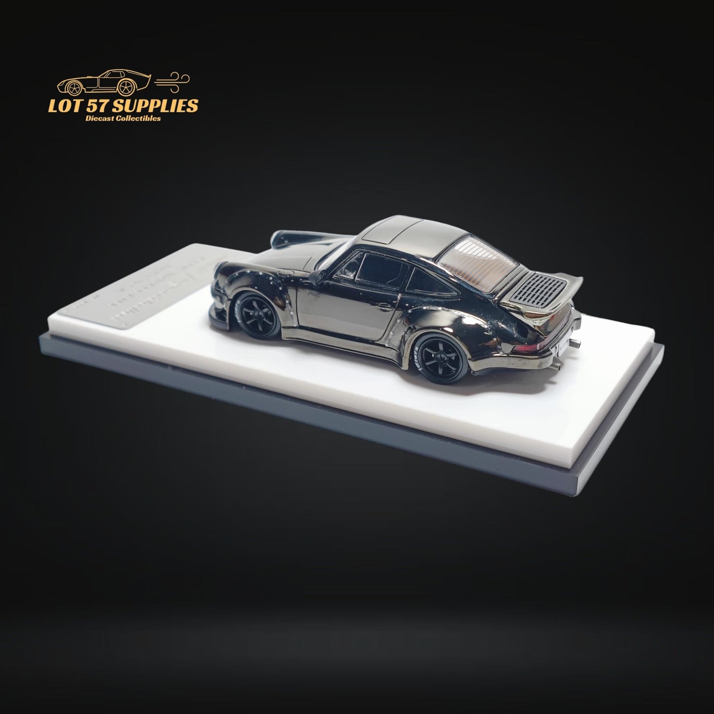 MC Porsche RWB 930 Chrome Gunmetal Gray Diecast 1:64-3