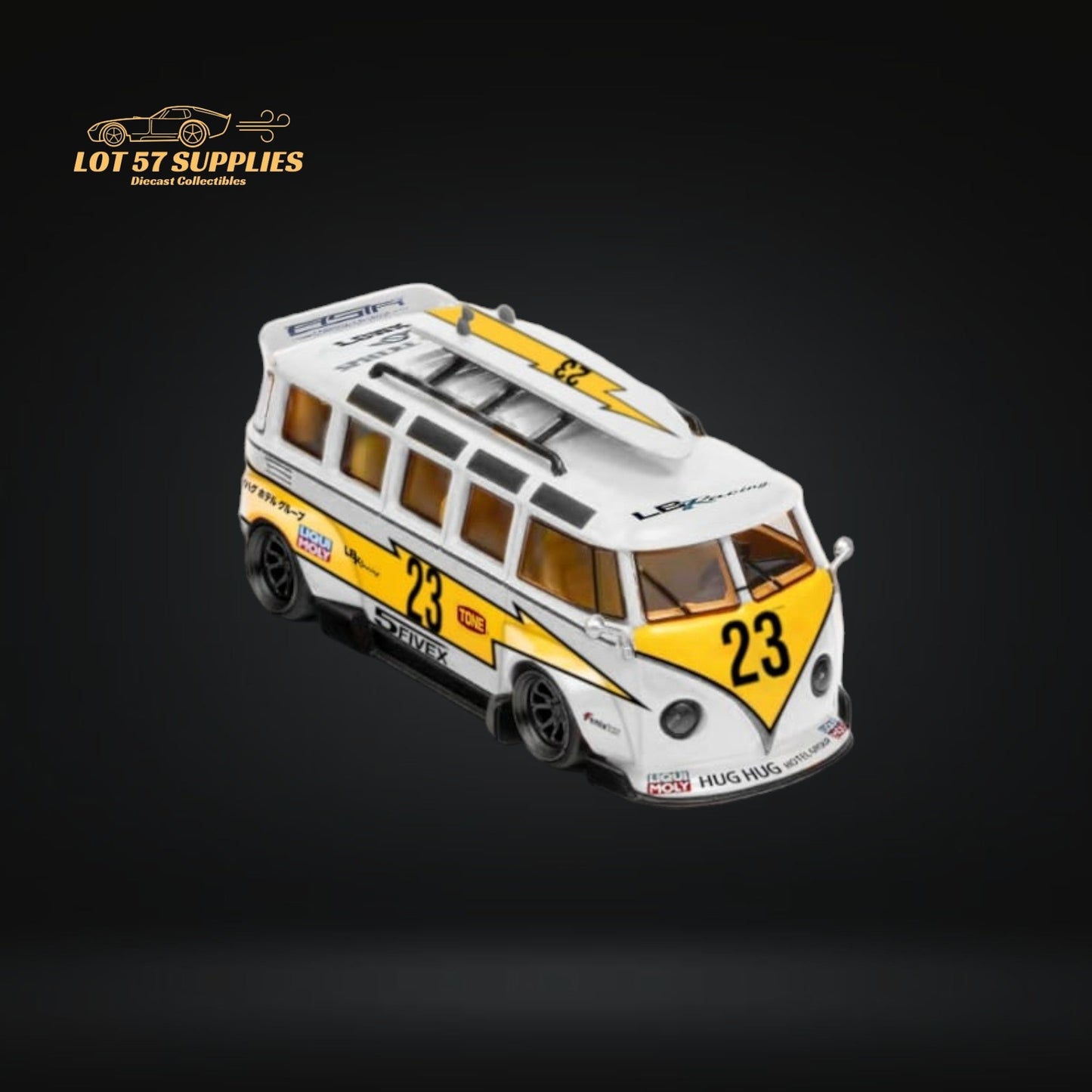 LF Model Volkswagen T1 Kombi WideBody with Surfboard in Flash #23 Livery 1:64-2