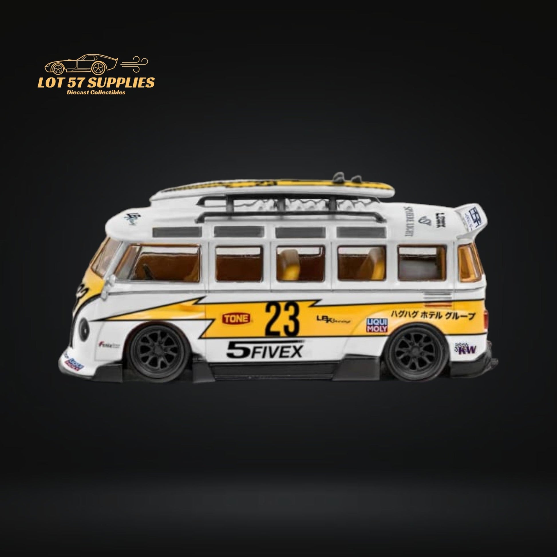 LF Model Volkswagen T1 Kombi WideBody with Surfboard in Flash #23 Livery 1:64-3