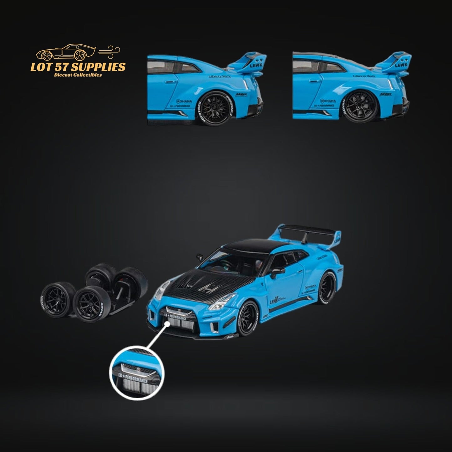 CM Model Skyline GT-R R35 RR Baby Blue LBWK 1:64-3