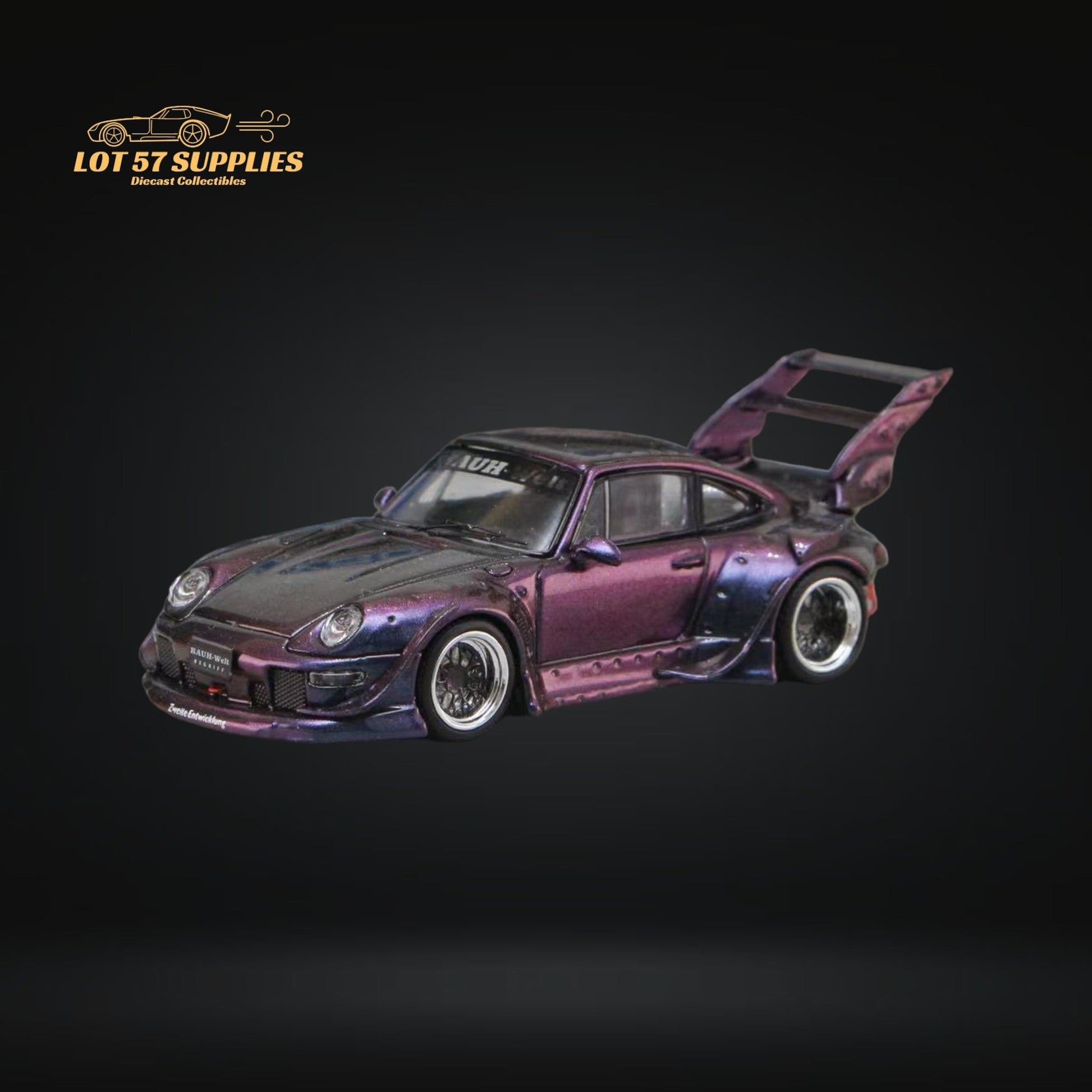 Street Weapon Porsche RWB 993 Chameleon Purple High Wing 1:64-0