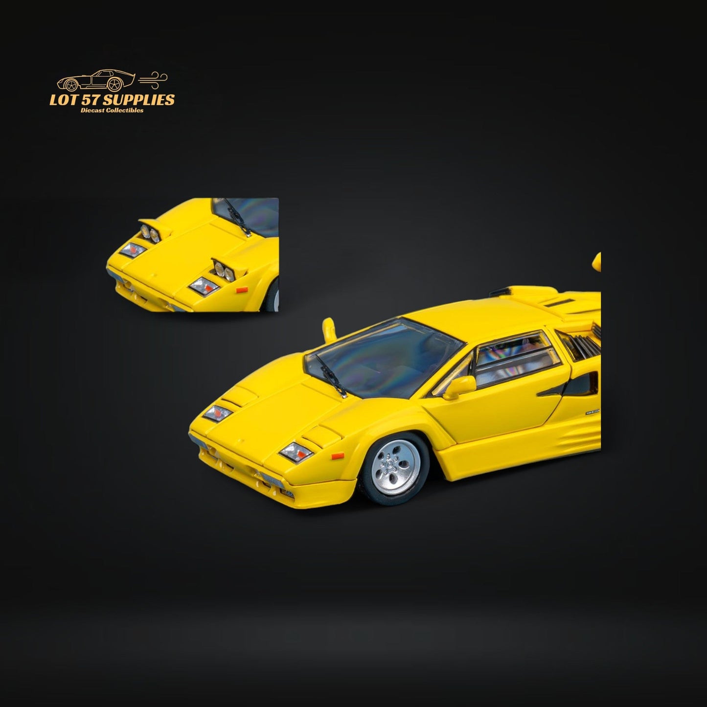 FindClassically Lamborghini Countach LP5000 QV yellow 1:64-3