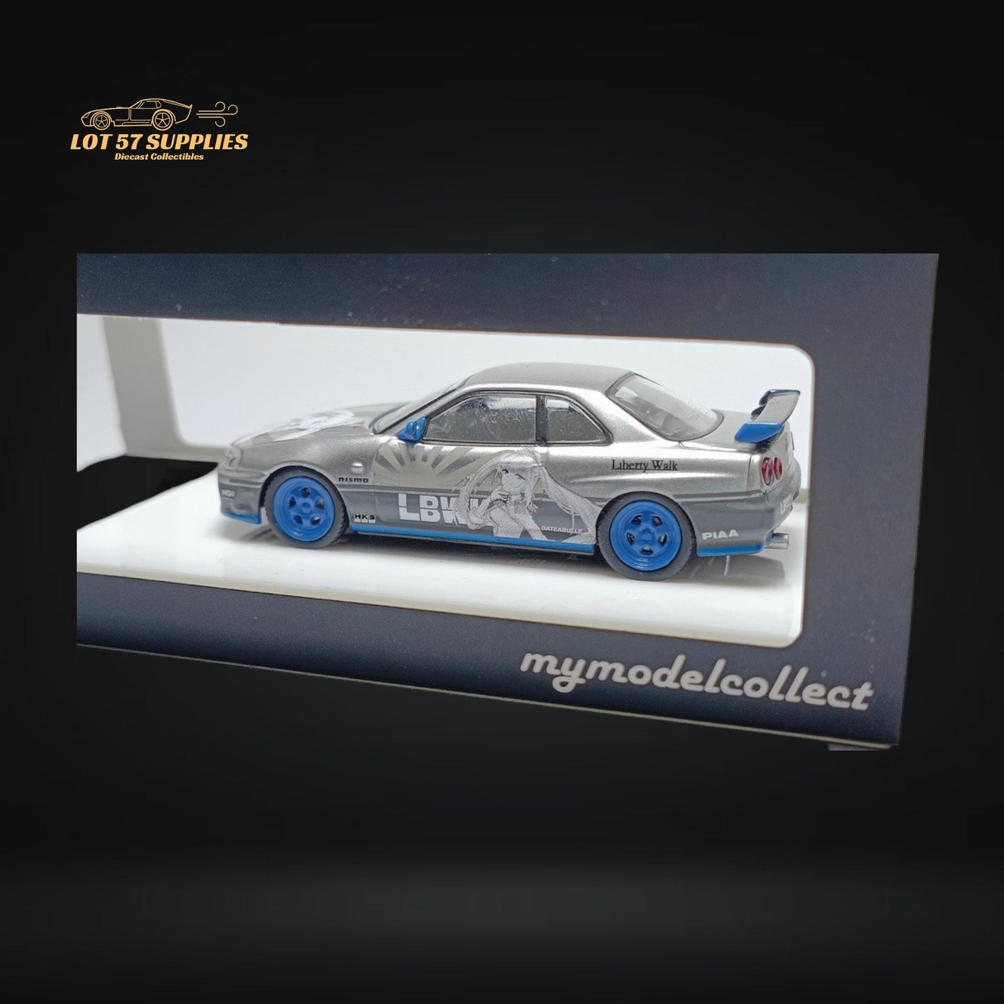 MC Nissan Skyline R34 25GT Turbo Silver Queen Livery 1:64-1