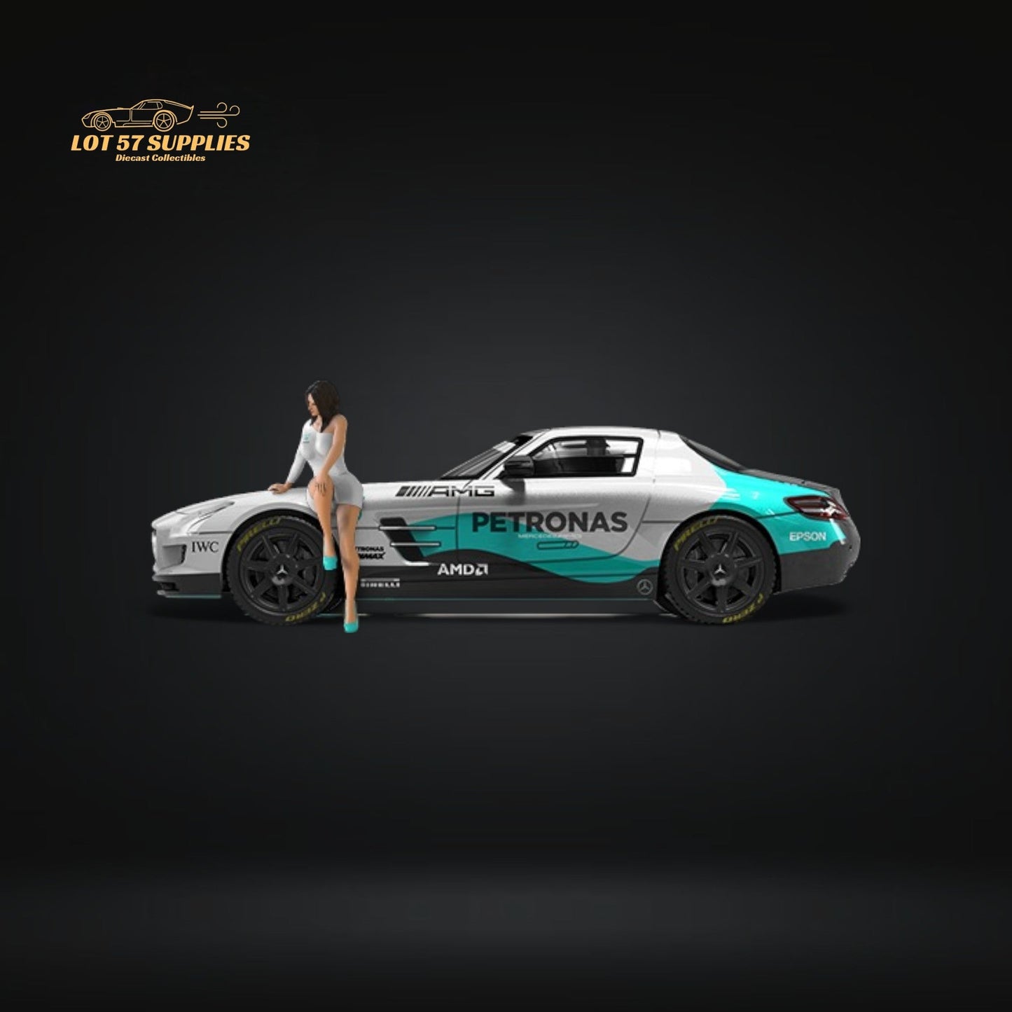 TimeMicro Mercedes Benz SLS Petronas Livery Figure Version 1:64 TM643319-1-3