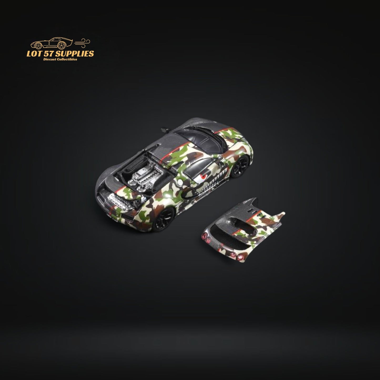 (Pre-Order) Mortal Veyron in Semi-Camouflage Livery Diecast 1:64-3