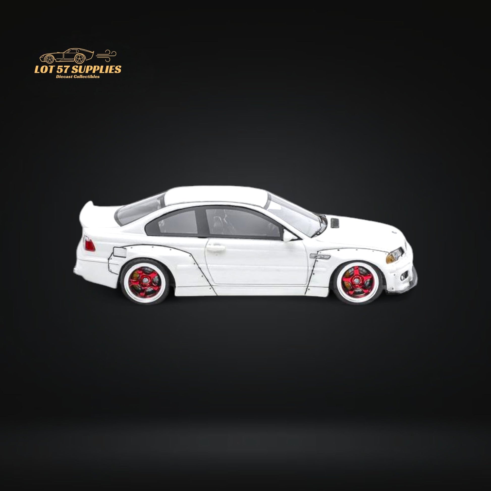 (Pre-Order) FLAME BMW M3 E46 Widebody Pandem in Pearlescent White Resin 1:64-2