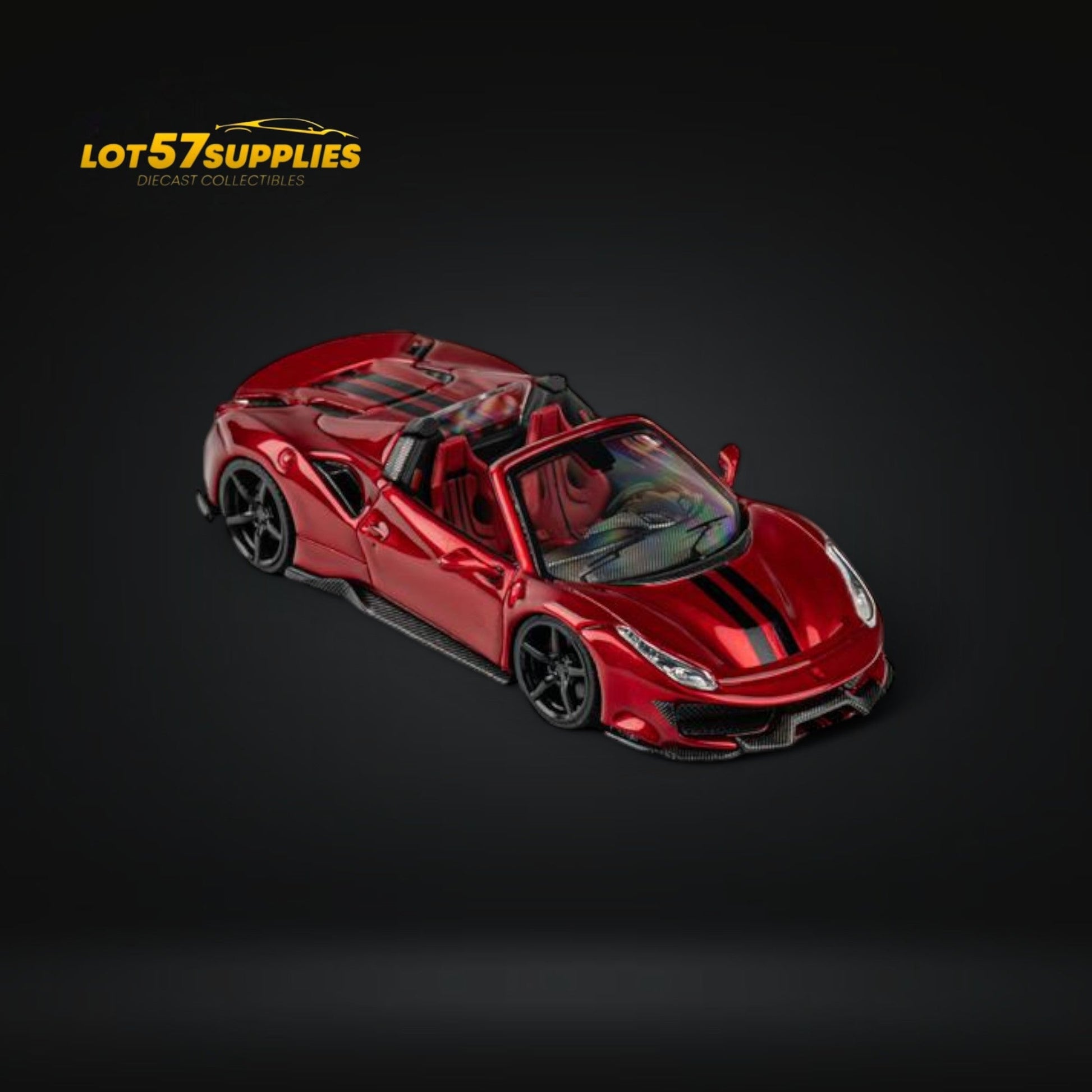 (Pre-Order) TPC Novitec 488 Roadster Wine Red Black Wheels 1:64-2