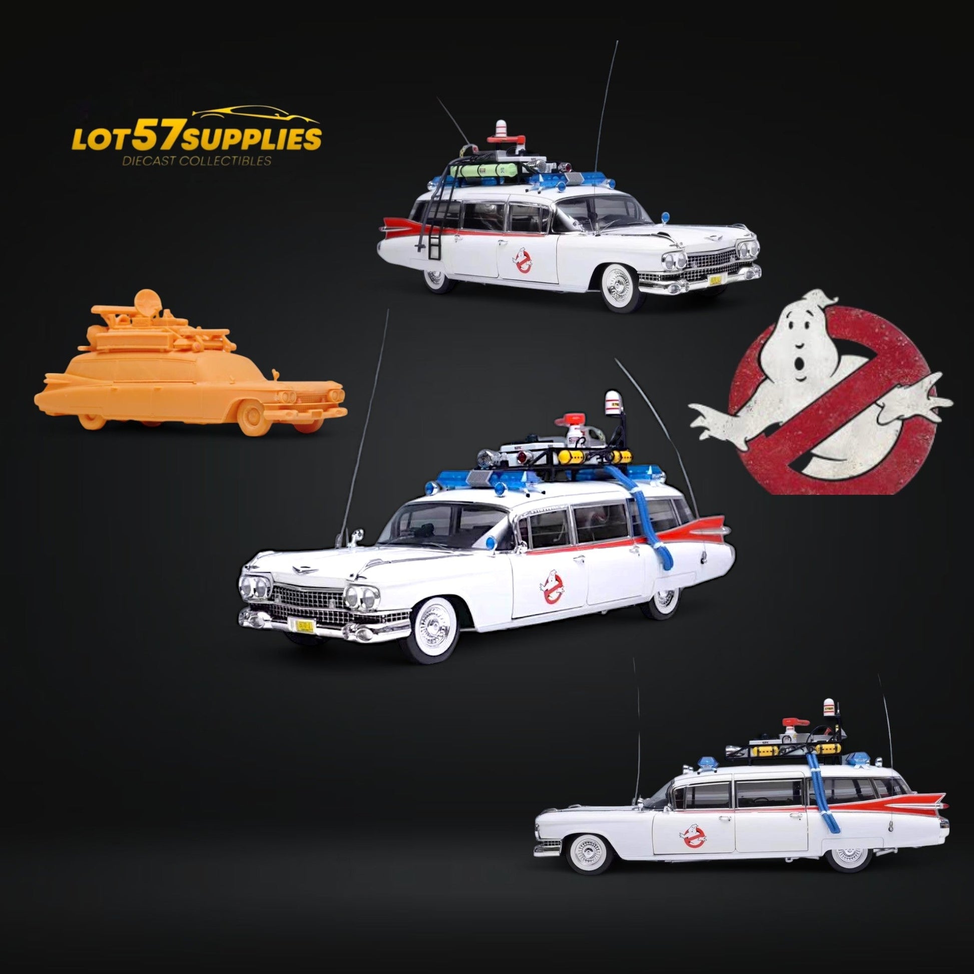 (Pre-Order) YS Movie version 1959 Cadillac Ecto-1 GHOSTBUSTERS w/ Accessories 1:64-0