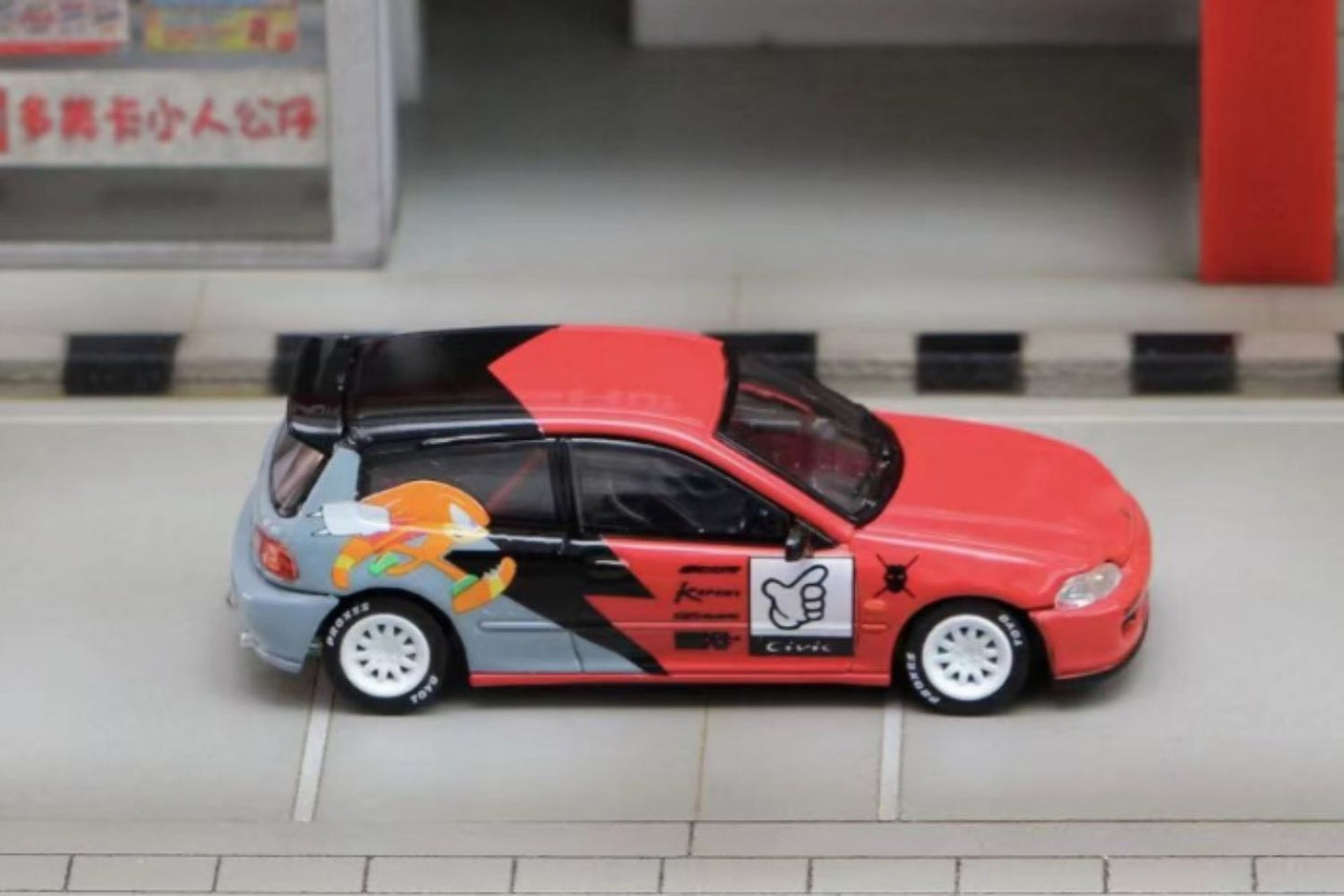 Street Weapon Honda Civic EG6 "KNUCKLES" Sonic livery 1:64-2