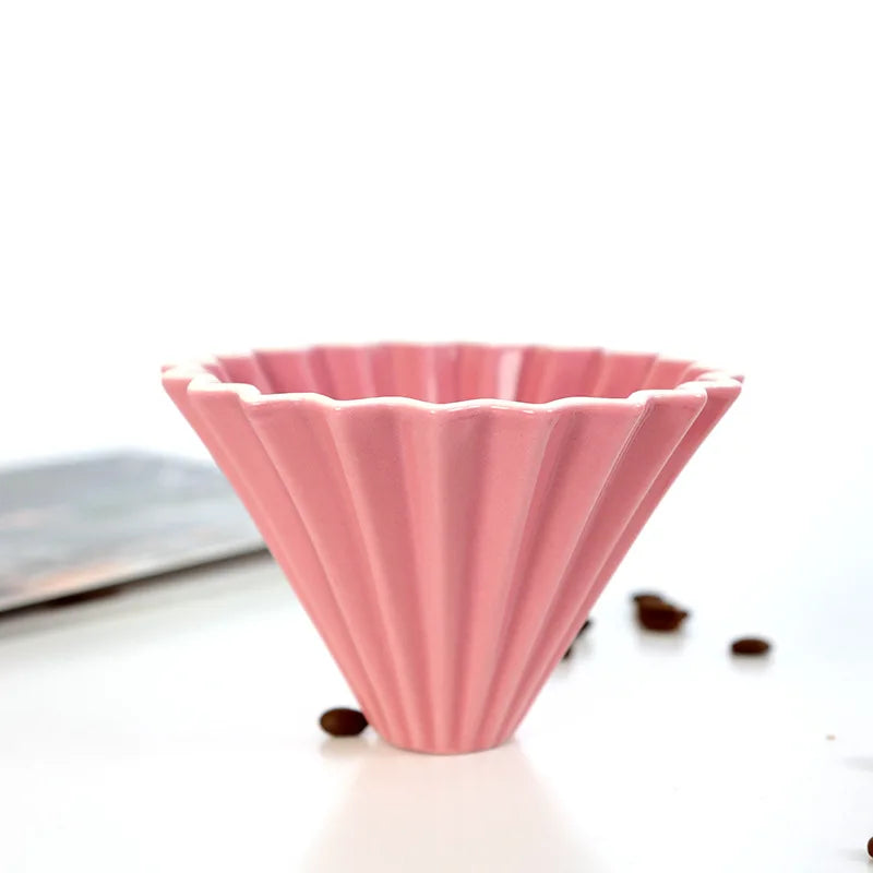 Ceramic Coffee Dripper Pour Over Coffee Maker Handmade Origami Coffee Filter Cup-17