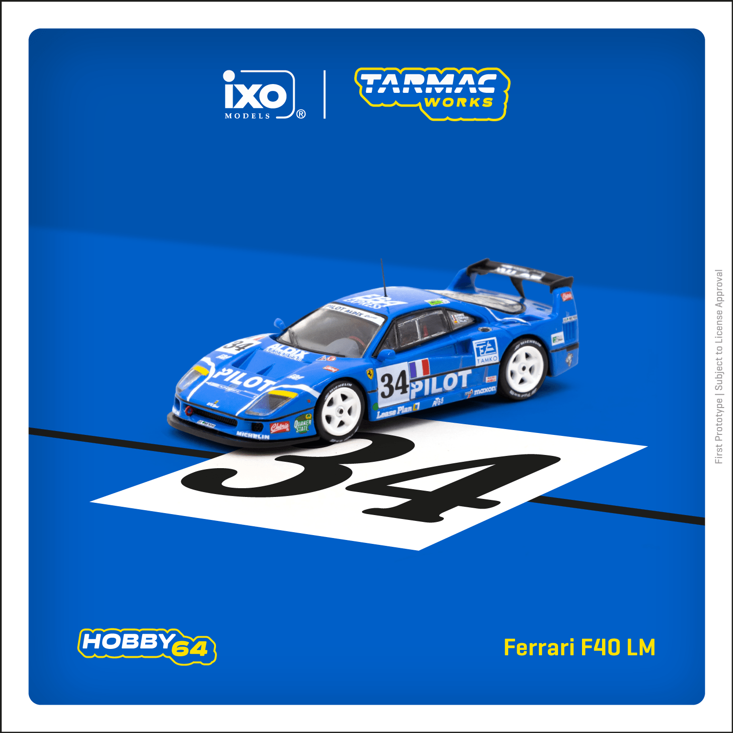 Tarmac Works Ferrari F40 LM 24h of Le Mans 1995 M Ferte T64-075-95LM34 1:64-3