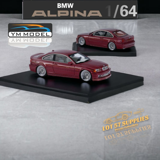 YM Model x SONGS BMW E46 Alpina B3 in Deep Wine Red Limited to 249 Pcs 1:64-0