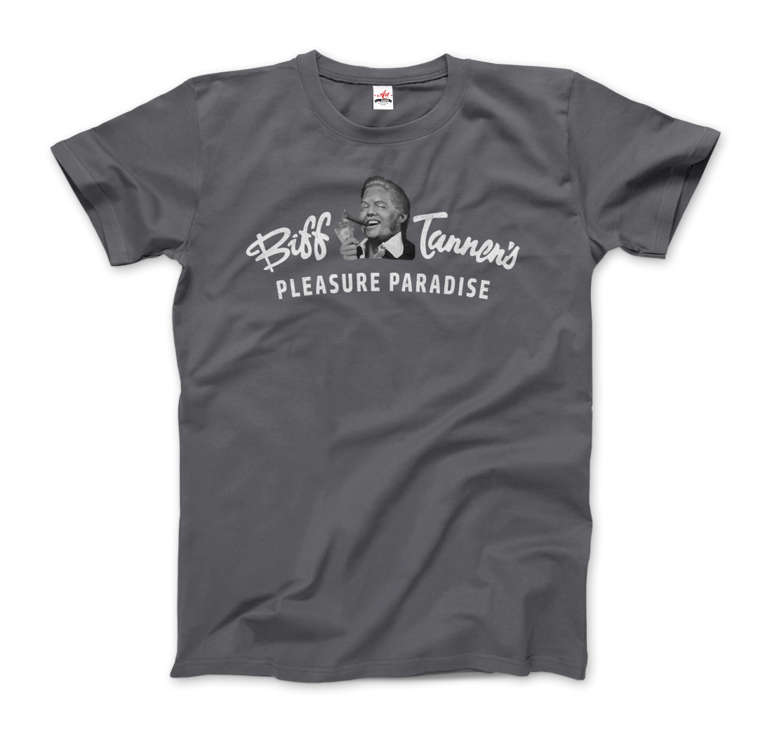 Biff Tannen's Pleasure Paradise Dusted Logo - Back to the Future T-Shirt-5