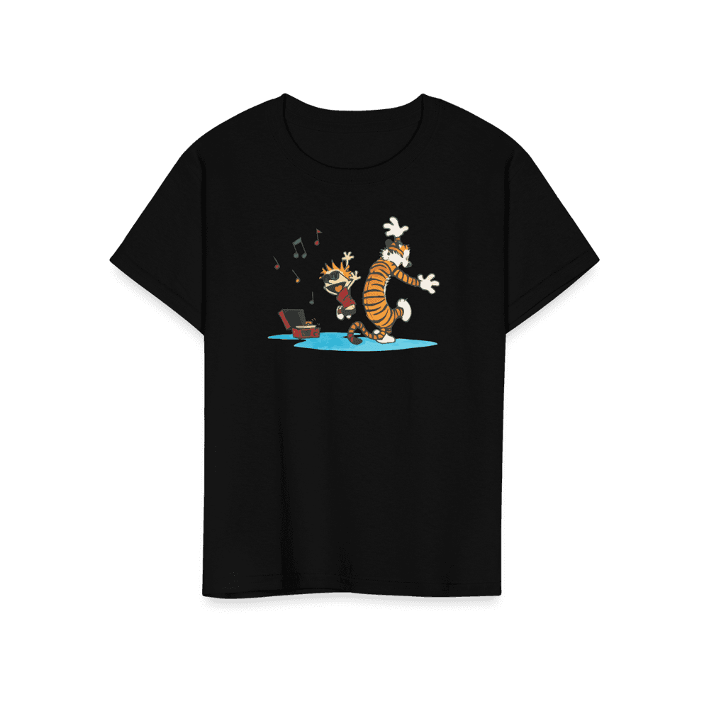 Calvin and Hobbes Dancing with Record Player T-Shirt-17