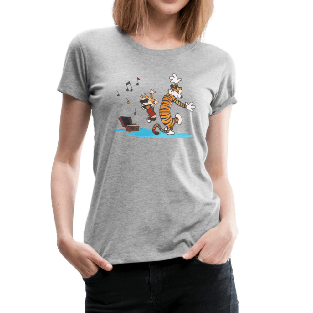 Calvin and Hobbes Dancing with Record Player T-Shirt-2