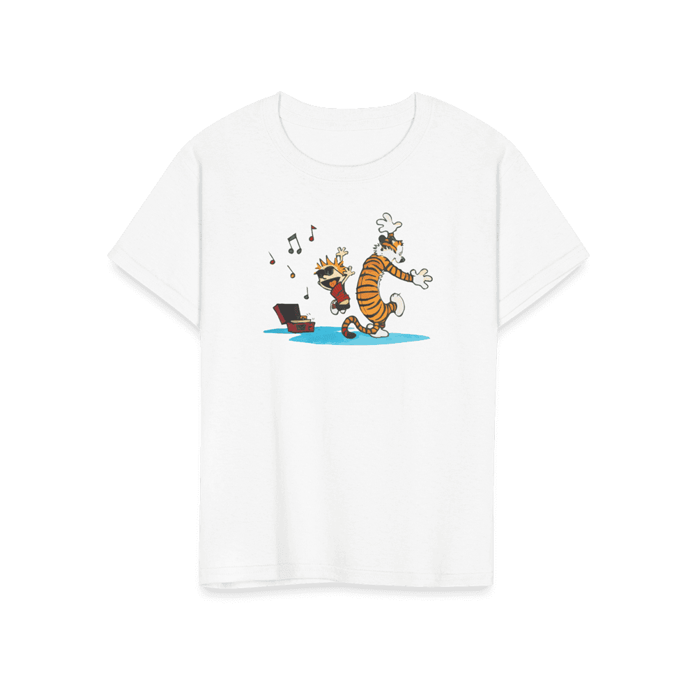 Calvin and Hobbes Dancing with Record Player T-Shirt-15