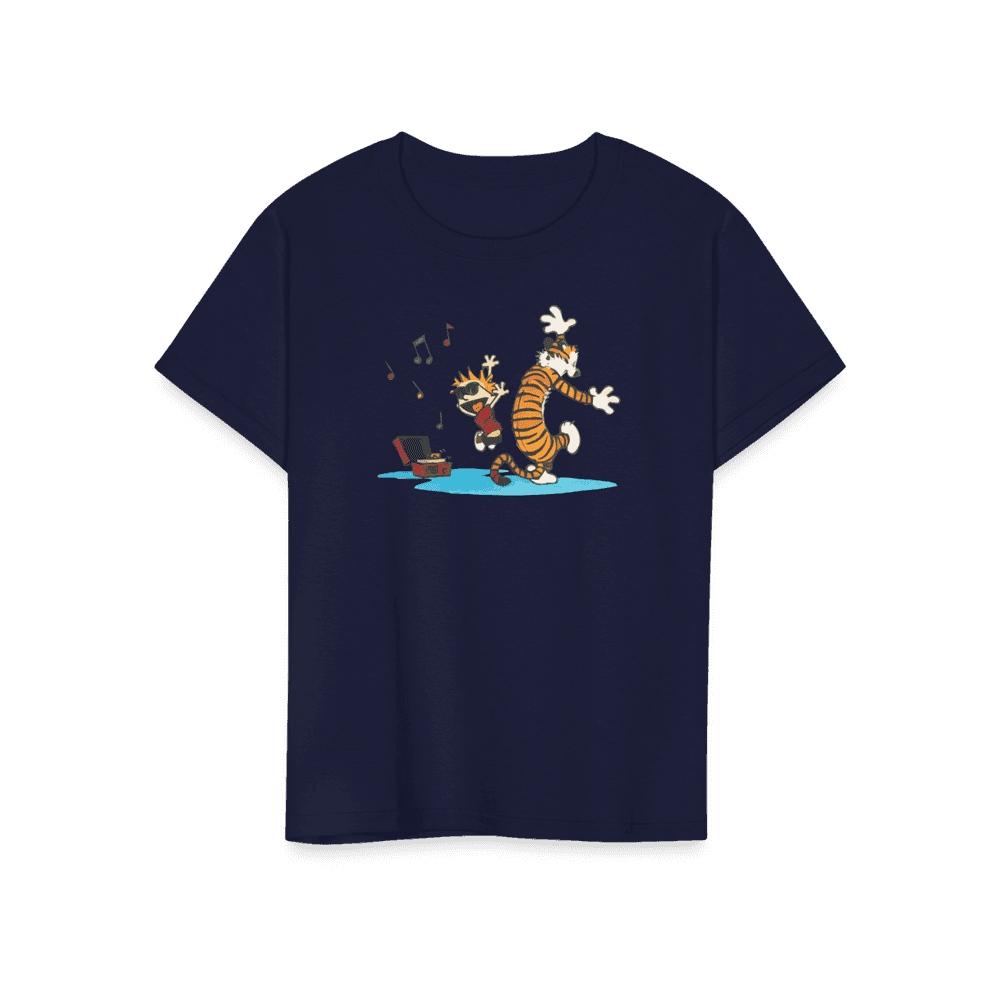 Calvin and Hobbes Dancing with Record Player T-Shirt-16