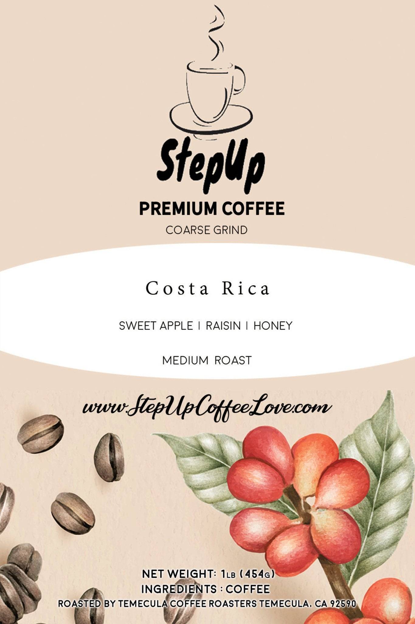 Costa Rican , SHB/EP. Med-Light, Whole Bean, Standard, Espresso 12oz-2 lb.-4