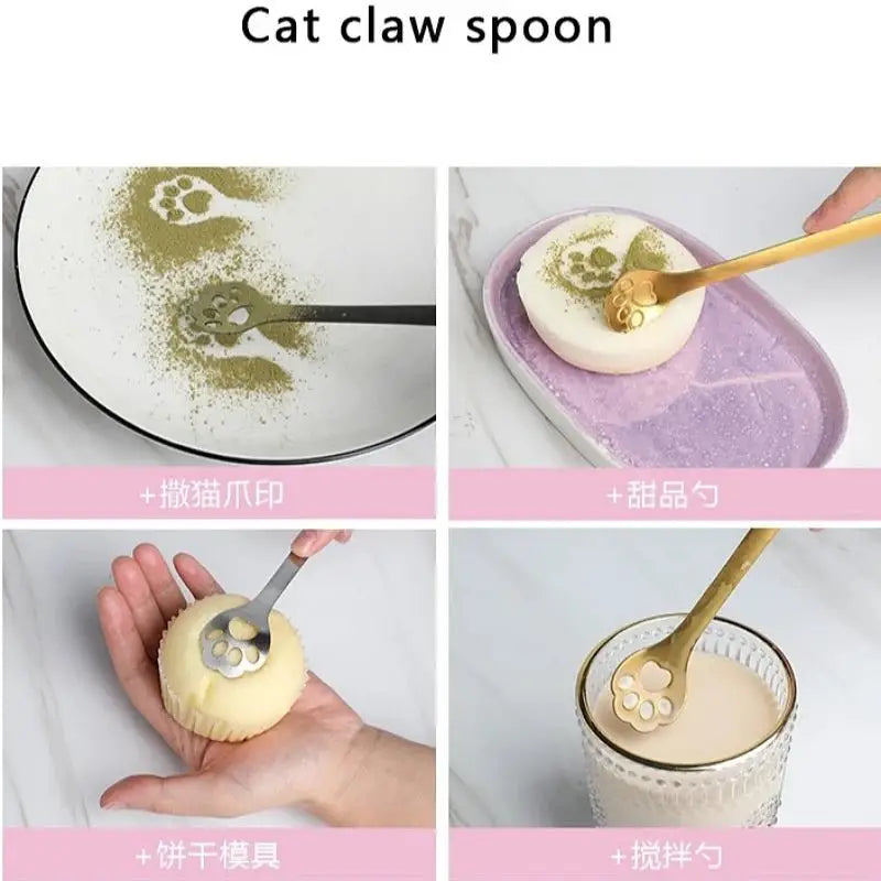 Creative Cute Cat Dog Claw 304 Stainless Steel Spoon-3