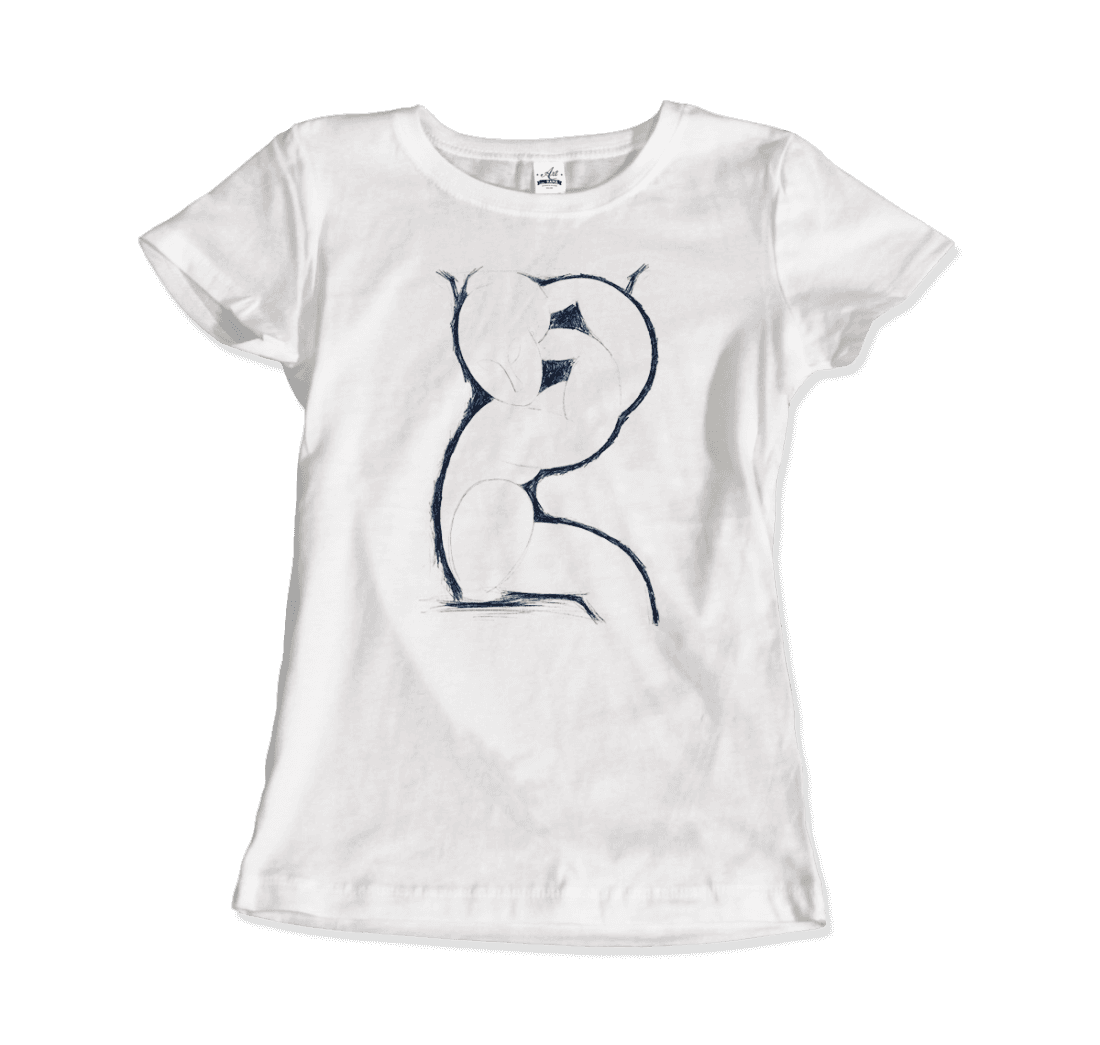 Modigliani - Caryatid Sketch Artwork T-Shirt-7