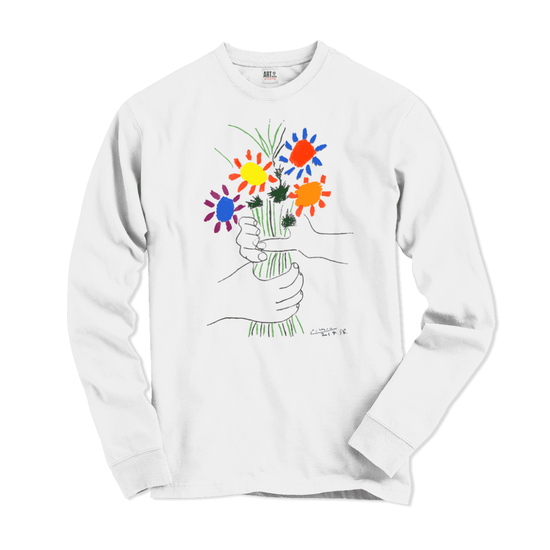 Pablo Picasso Bouquet of Peace 1958 Artwork Long Sleeve Shirt-0